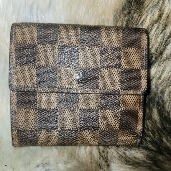 Authentic Vintage Louis Vuitton Damier Ebene Elise Compact Snap Wallet - Picture 3 of 13